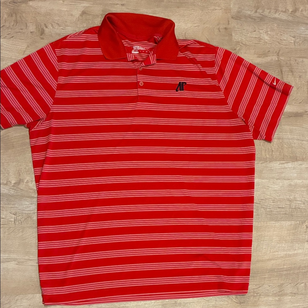 Red Striped Nike Austin Peay Golf Polo